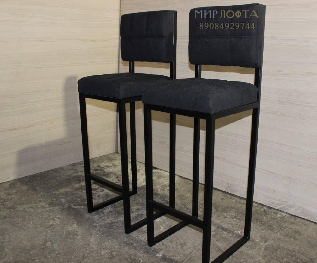 Барные стулья с мягким сиденьем Лофт 2